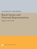 Rural Scenes and National Representation: Britain, 1815-1850 (Literature in History)