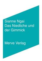 Das Niedliche und der Gimmick: Zwei ästhetische Kategorien