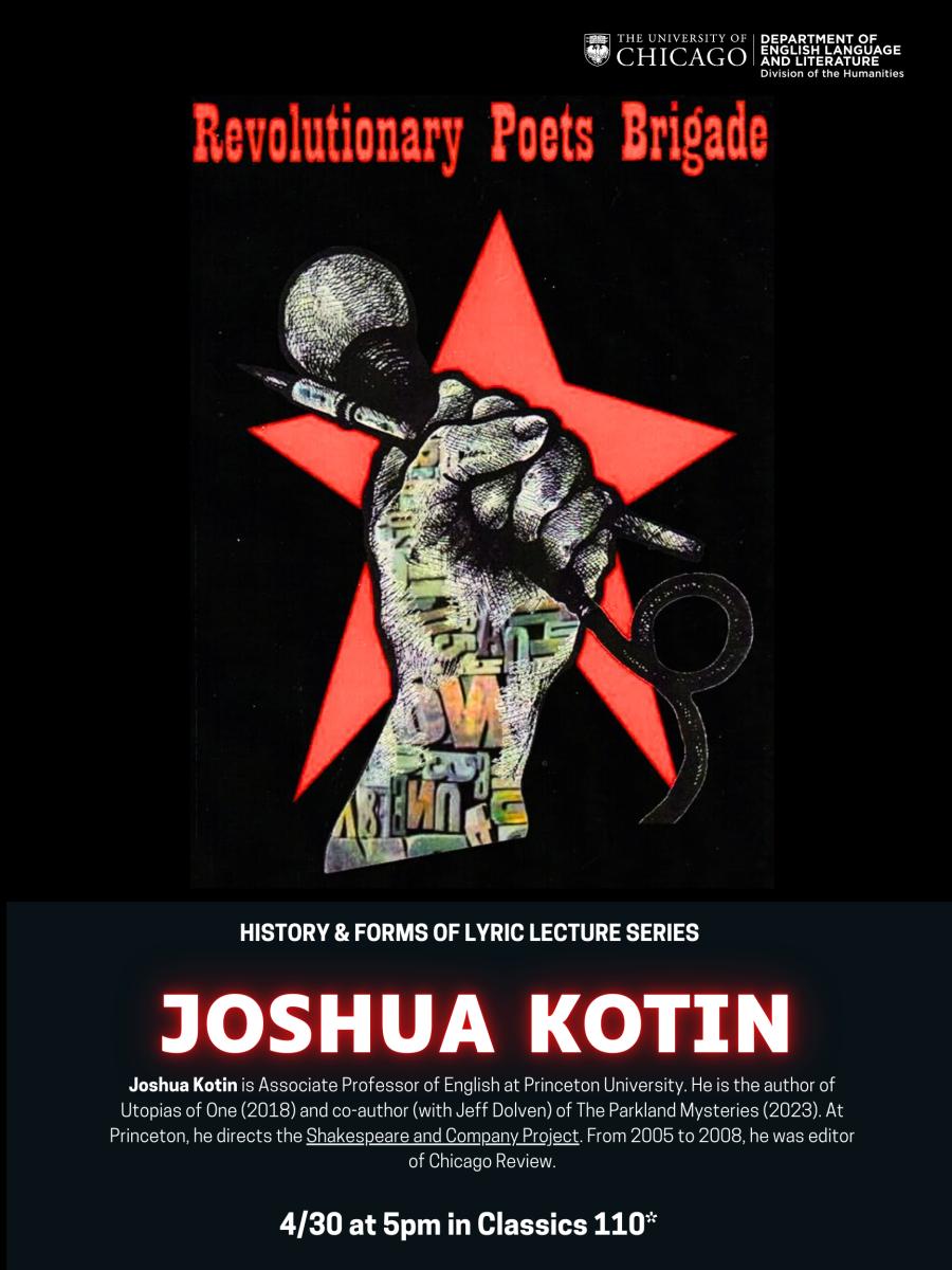 History and Form of the Lyric lecture series: Joshua Kotin